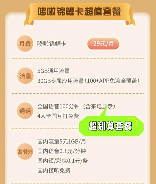 锦鲤卡29元超划算移动套餐