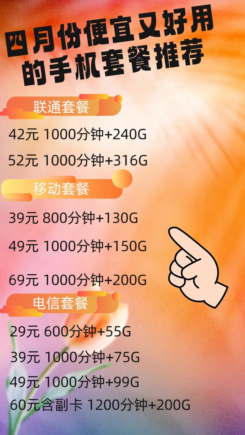 4月性价比高的联通卡月租42 流量240g 通话10