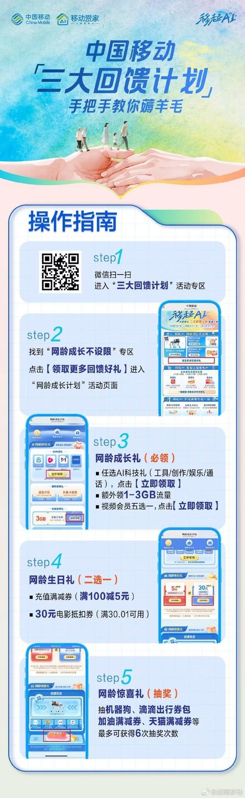 中国移动三大回馈计划网龄越长礼越多手把手教你领好礼