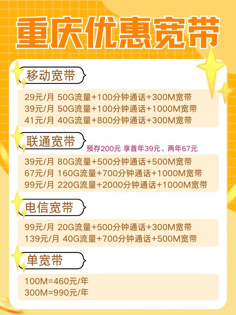 重庆性价比很高的宽带套餐看看有没有你心仪的吧5g时代 