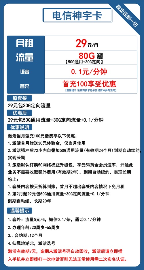 电信神宇卡超值套餐来袭畅享通信新体验流量配送用户