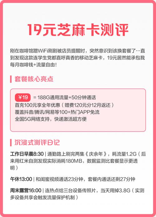 19元芝麻卡测评省钱党年度宝藏 移动芝麻卡核心亮点 月租19元188g