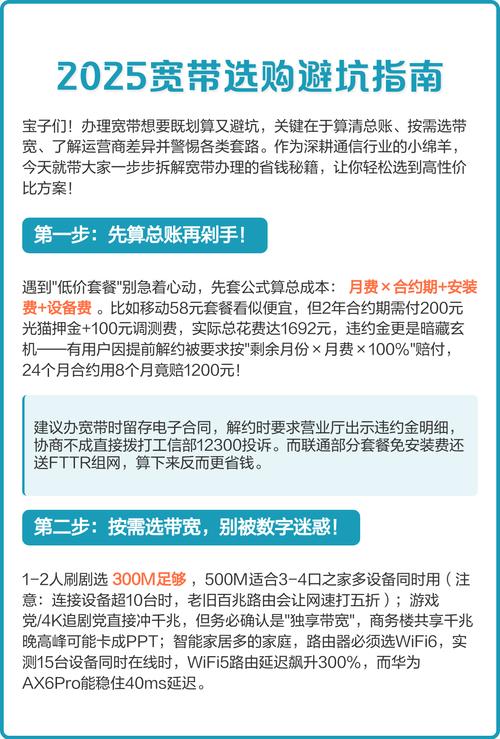 办理宽带想避坑需算清总账按需选带宽明晰运营商差异并警惕套路