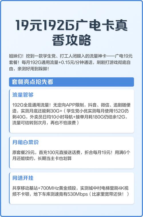 19元192g广电卡真香攻略 广电19元套餐学生党打工人流量自由神器