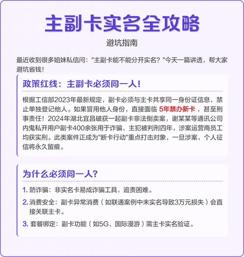 避坑指南 主副卡实名政策全解析及避坑指南   政策核心主副卡必须同