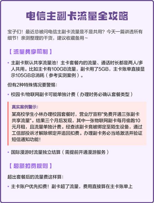 电信主副卡流量全攻略看完省下冤枉钱