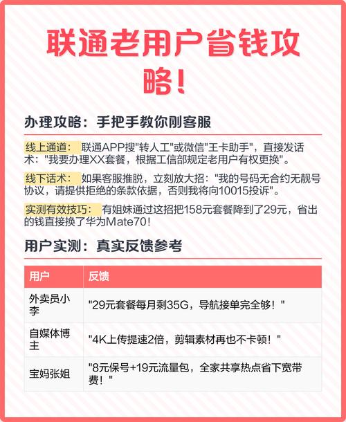 联通老用户省钱攻略这些套餐闭眼入