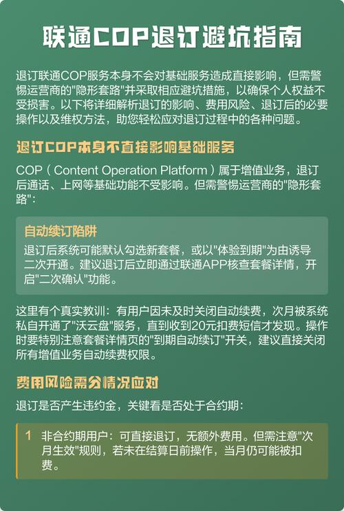 联通cop退订避坑指南