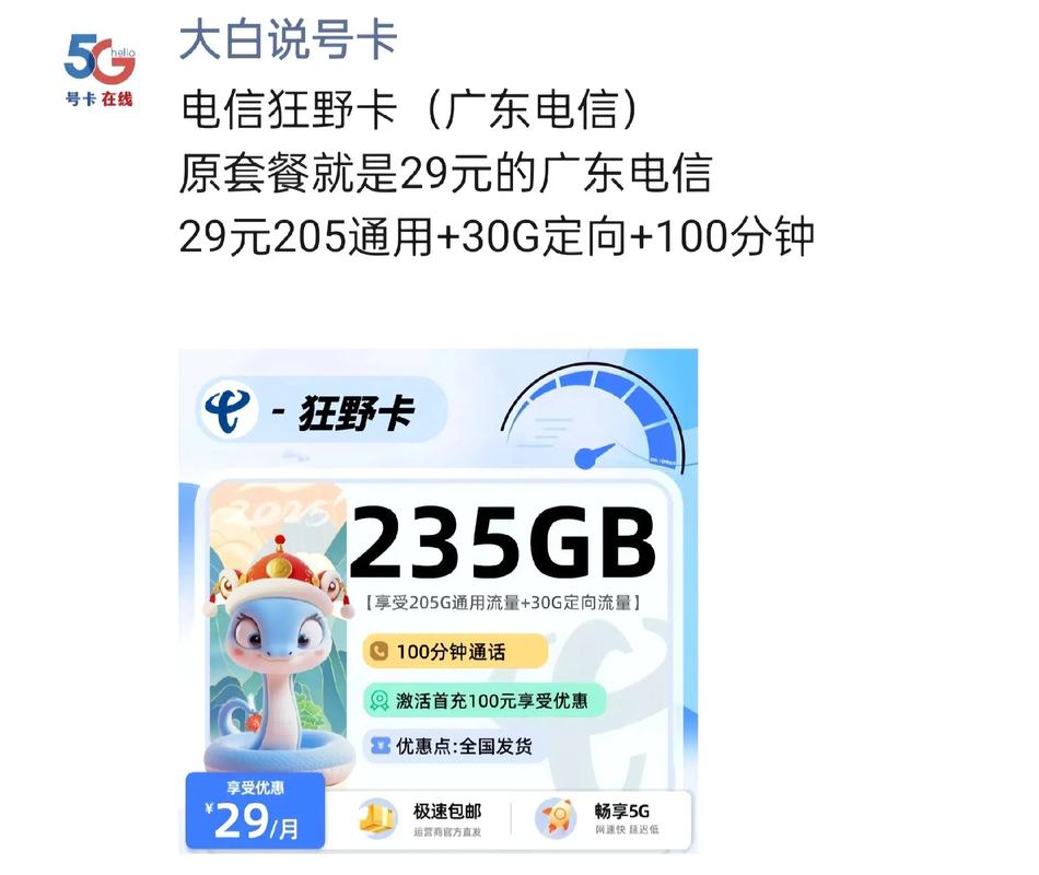 星卡29 235g流量流量卡流量卡避坑指南 中国电信