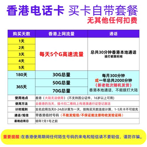 卡香港电话卡流量上网卡香港高速流量手机卡1365天香港移动号码