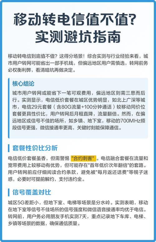 移动转电信值不值实测避坑指南