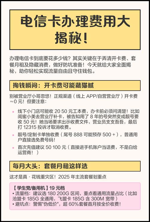 办理电信卡费用解析及避坑指南  开卡费环节  正规渠道