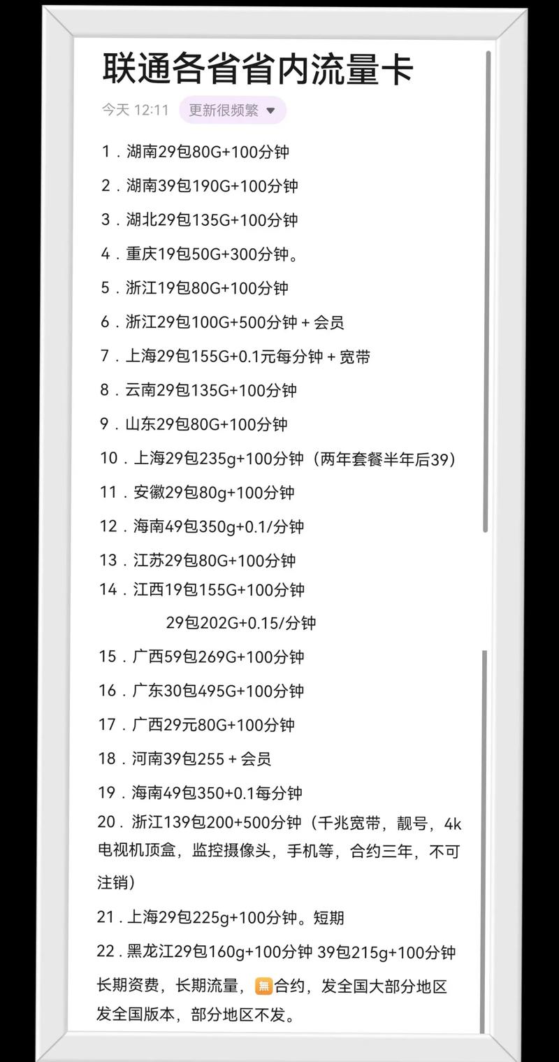 今日分享各省省内卡流量卡 联通 流量卡避坑指南 流