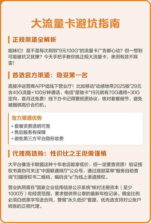 大流量卡避坑指南正规渠道全解析