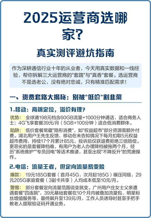 2025运营商选哪家真实测评避坑指南