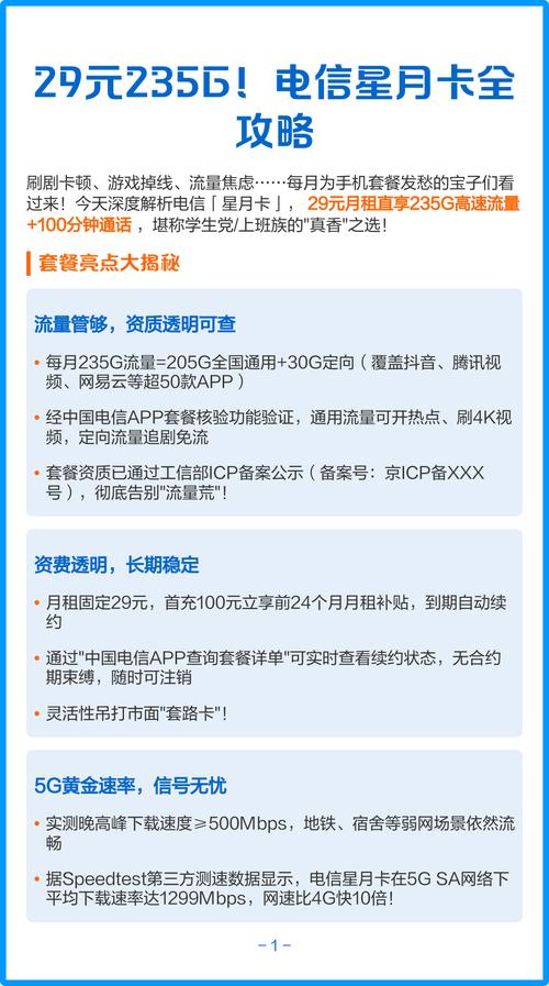 电信星月卡全攻略 电信星月卡深度解析29元月租享235g流量 100