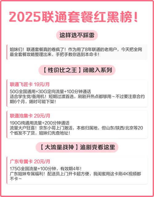 2025联通套餐红黑榜这样选不踩雷 联通套餐全攻略