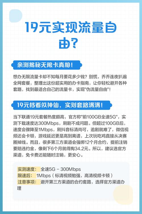 联通19元套餐宣称前100gb全速5g实测超限后网速骤降至1mbps刷抖