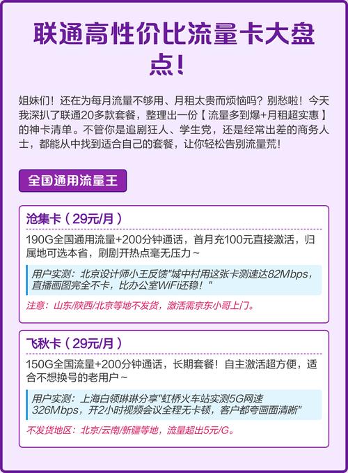 联通高性价比流量卡大盘点