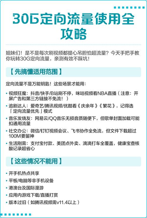30g定向流量使用全攻略