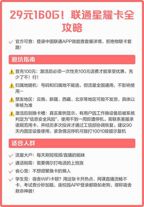 29元160g联通星耀卡全攻略