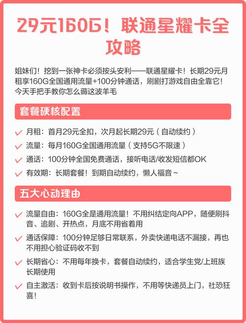 联通星耀卡全攻略 联通星耀卡长期套餐深度解析  核心套餐
