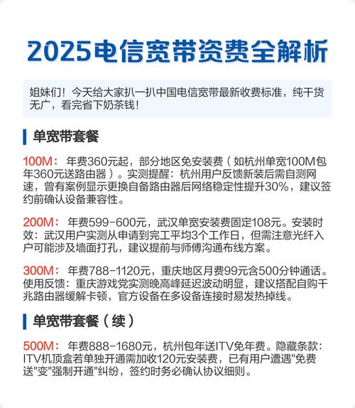 2025电信宽带资费全解析附避坑指南