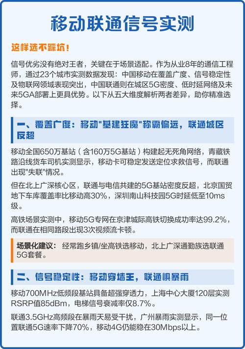 移动联通信号实测这样选不踩坑