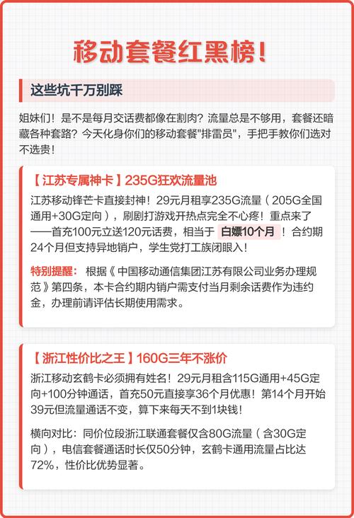 移动套餐红黑榜这些坑千万别踩 姐妹们每月话费太贵流量总不够