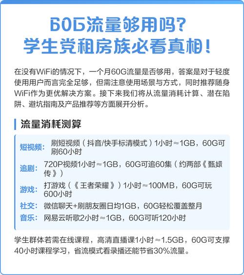 60g流量够用吗学生党租房族必看真相