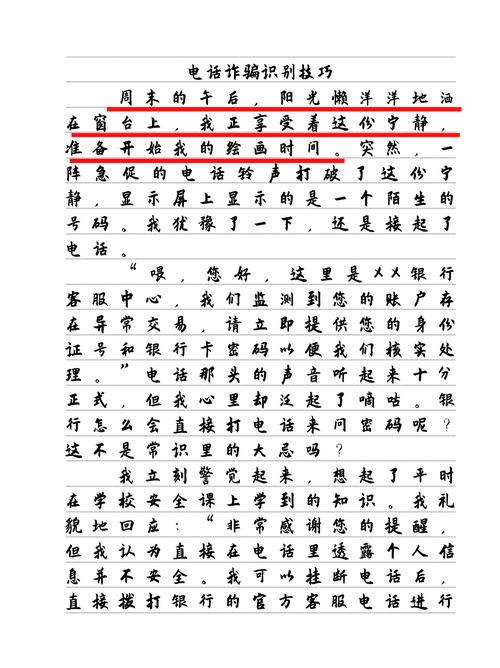 8月份描写电话诈骗识别技巧的作文   电话诈骗识别技巧这篇作文