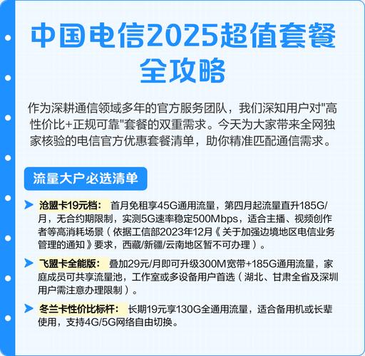 中国电信2025超值套餐全攻略