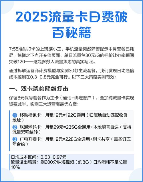 2025流量卡日费破百秘籍
