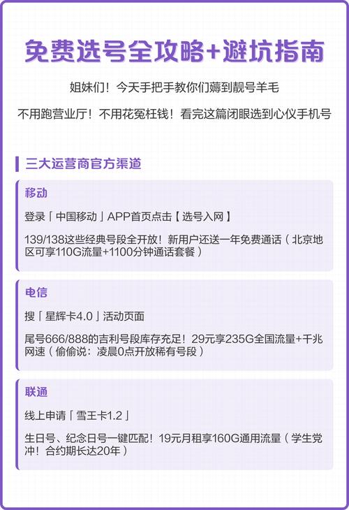 免费选号全攻略 避坑指南