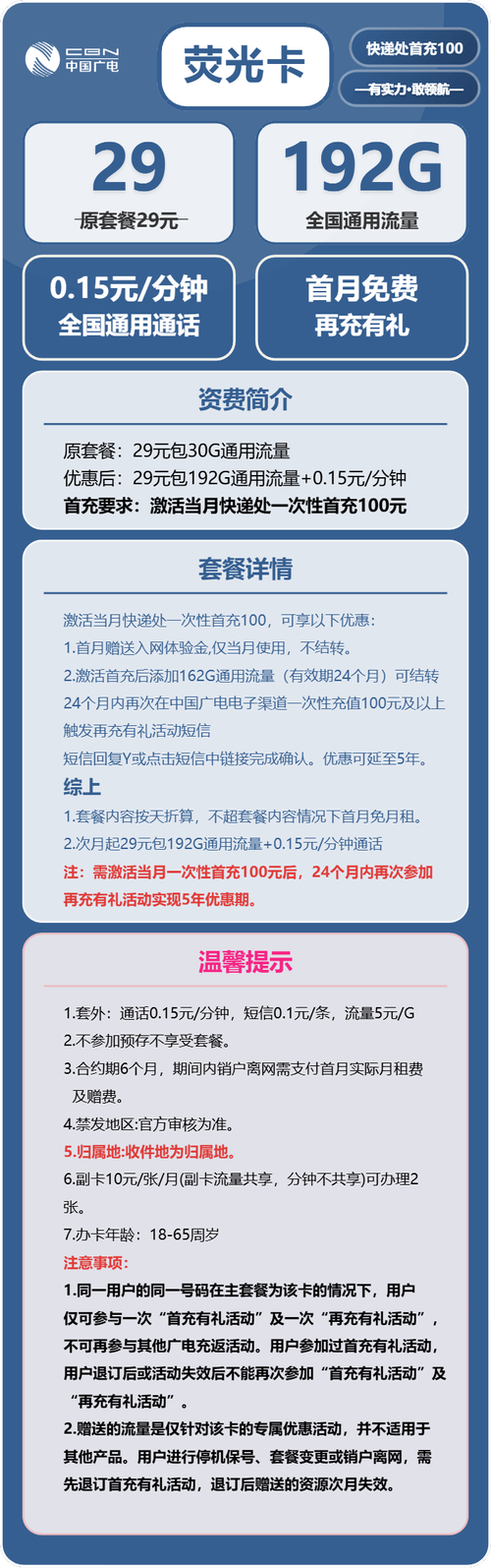 2025广电流量卡选购避坑指南避开首充陷阱和合约套路认准192g流量