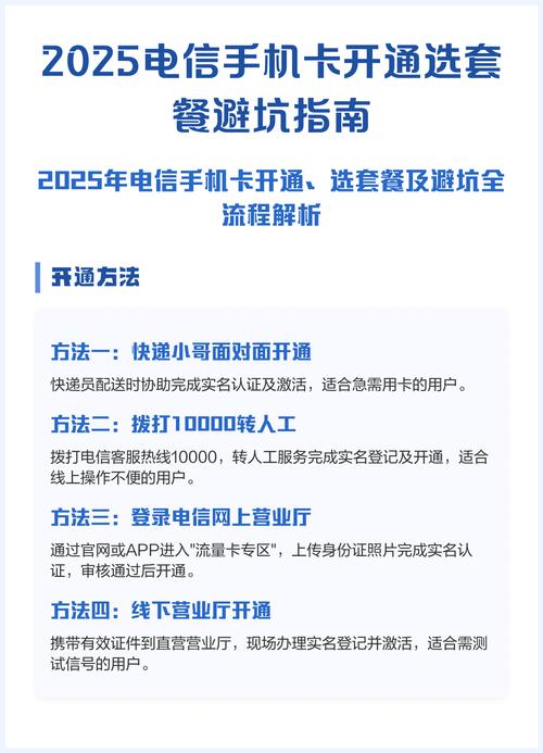 2025电信手机卡开通选套餐避坑指南