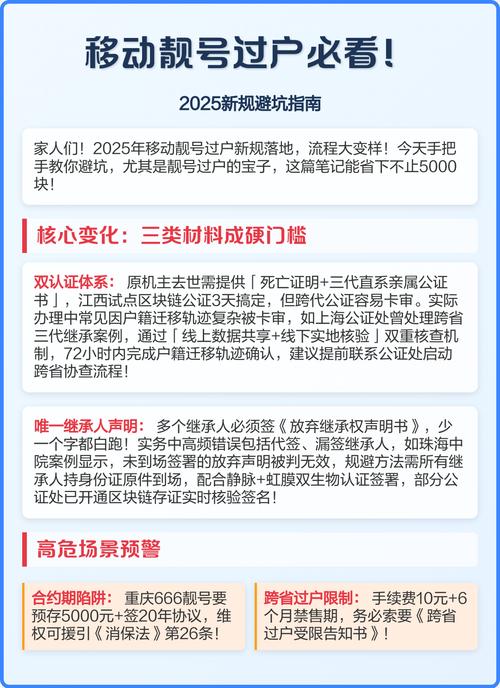 移动靓号过户必看2025新规避坑指南