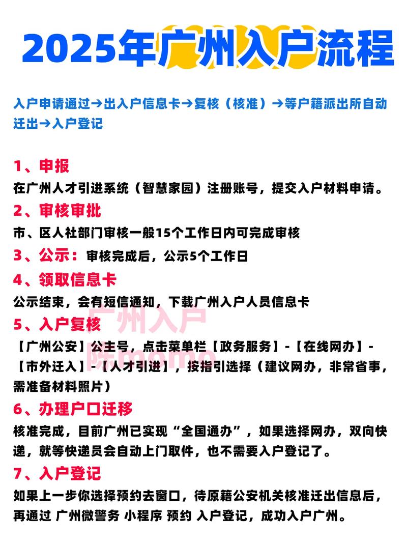 自主办理2025年广州入户超详细流程  准备入户广州