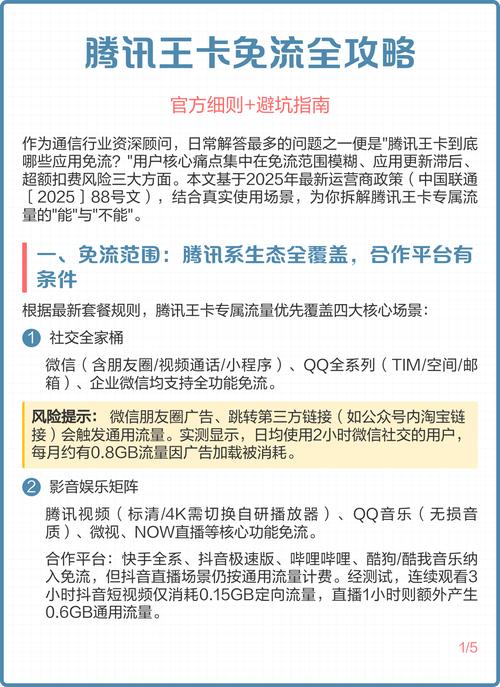 官方细则 避坑指南 腾讯王卡免流规则解析基于2025年最新政策  一