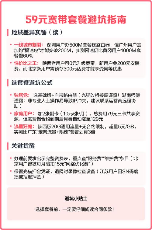59元宽带套餐避坑指南