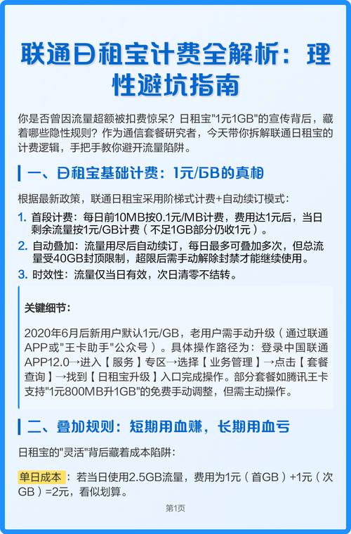 联通日租宝计费全解析理性避坑指南