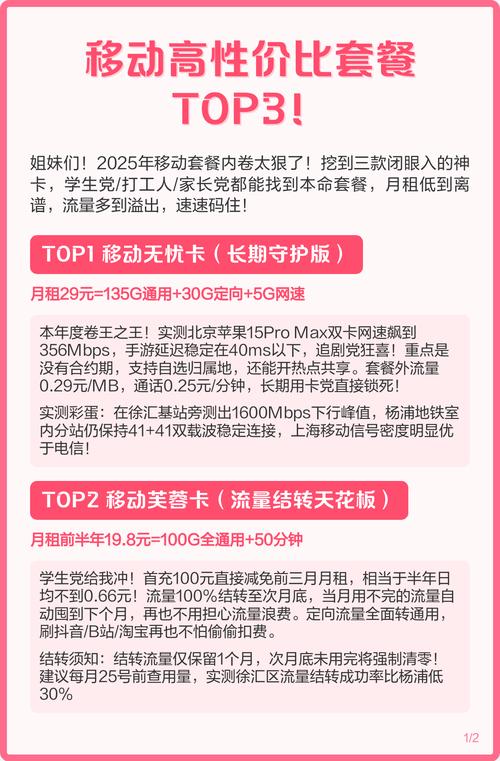 2025年移动套餐红黑榜三款神卡 避坑指南全解析  top1 移动无忧