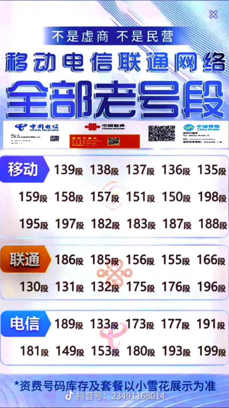 选号下单在左下方哦 各个归属地三大运营商移动老号段联通