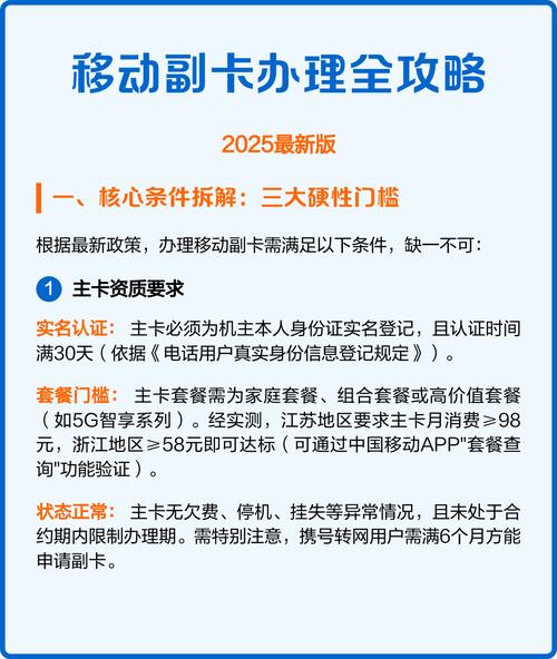 移动副卡办理全攻略2025最新版