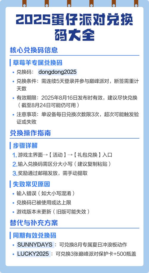 2025蛋仔派对兑换码大全