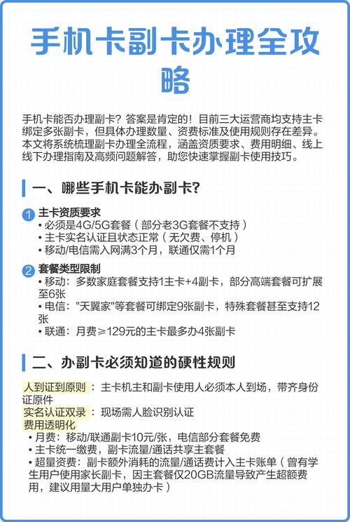 手机卡副卡办理全攻略