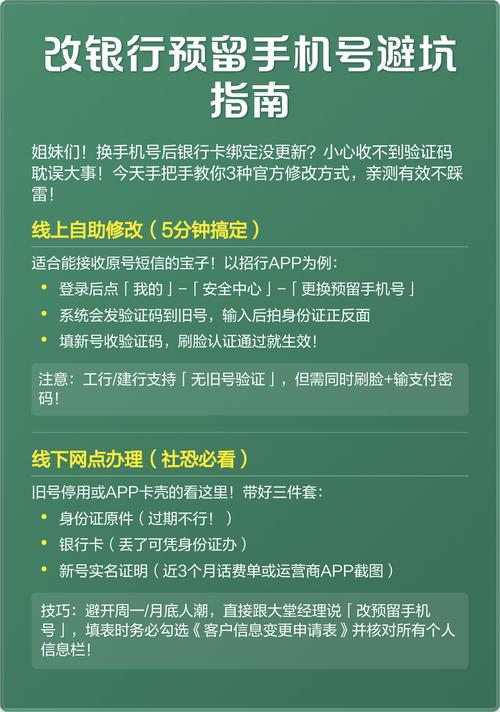 改银行预留手机号避坑指南