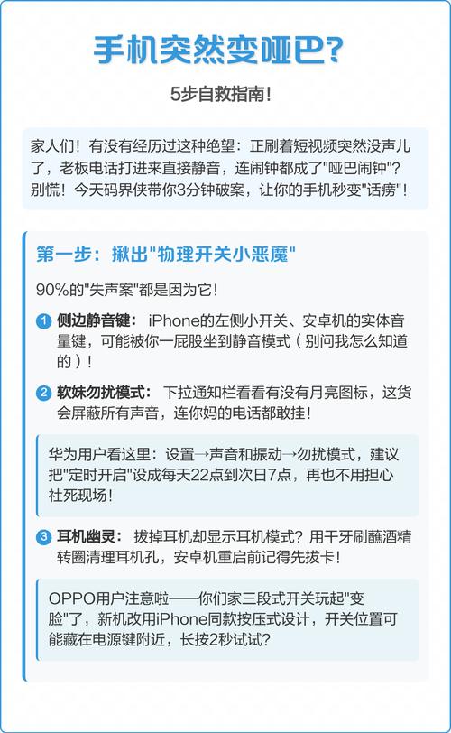 手机突然变哑巴5步自救指南
