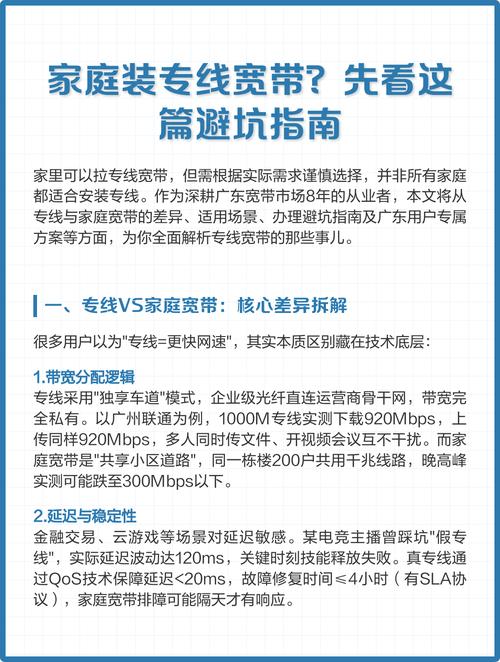 家庭装专线宽带先看这篇避坑指南