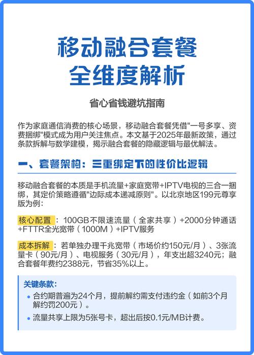 省心省钱避坑指南 移动融合套餐通过手机流量 家庭宽带 iptv三重